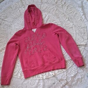 -Aeropostale Pink Fuchsia Hoodie with Logo, Sz Large